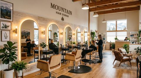 Illustration of Mountain Hair Studio, beauty salon in Steamboat Springs, CO